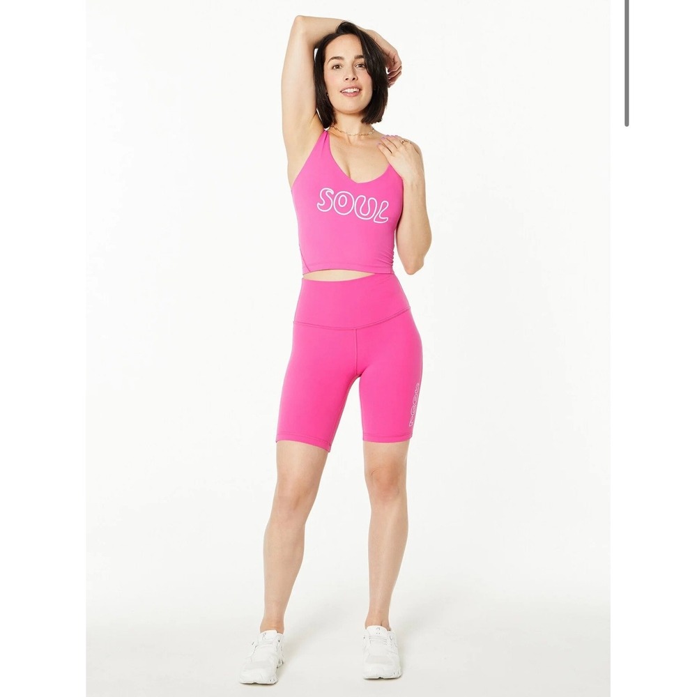 Lululemon SoulCycle Align Tank Top Sonic Pink Nulu Graphic Size 8 Barbiecore Gym
